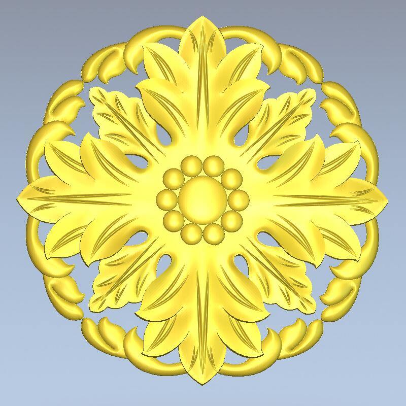 STL Format 3D Furniture Decorativ Round Patterns - 032 - Extrusion and CNC