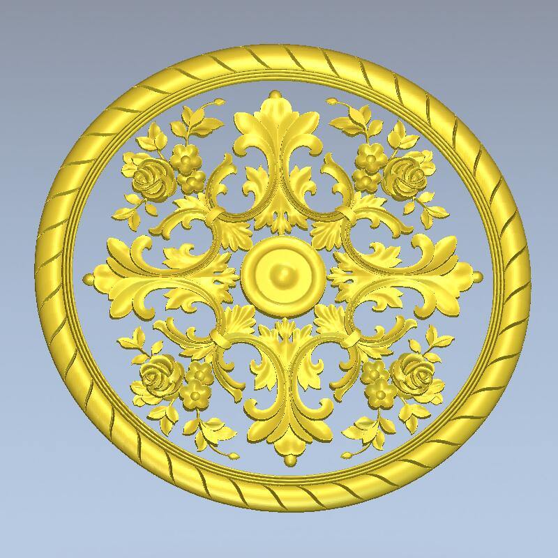 STL Format 3D Furniture Decorativ Round Patterns - 034 - Extrusion and CNC