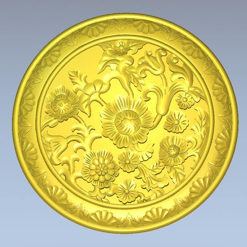 STL Format 3D Furniture Decorativ Round Patterns - 045 - Extrusion and CNC