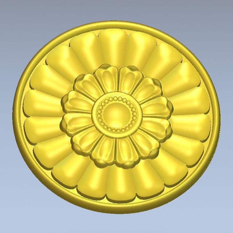 STL Format 3D Furniture Decorativ Round Patterns - 048 - Extrusion and CNC