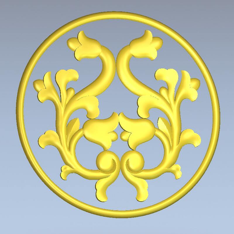 STL Format 3D Furniture Decorativ Round Patterns - 049 - Extrusion and CNC