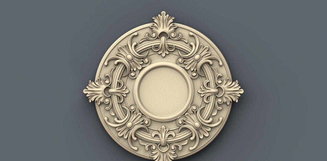 STL Format 3D Furniture , Doors Decoration Round - 001 - Extrusion and CNC