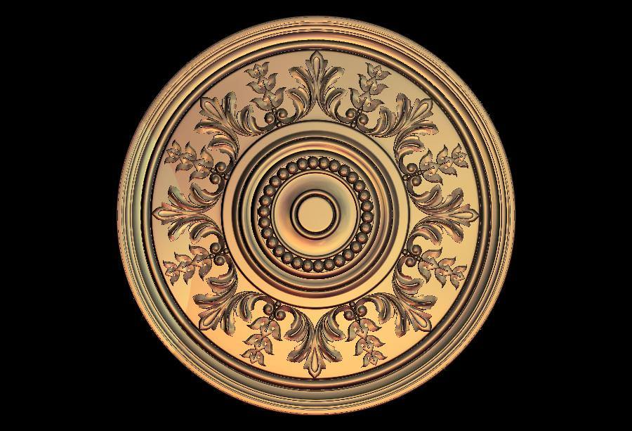 STL Format 3D Furniture , Doors Decoration Round - 004 - Extrusion and CNC