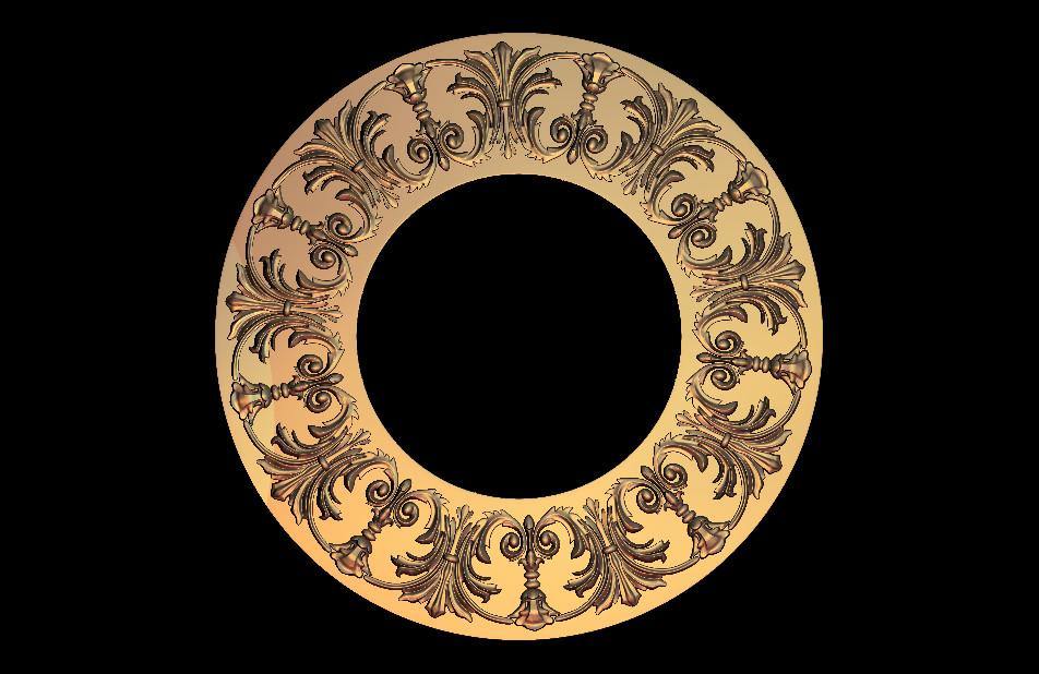 STL Format 3D Furniture , Doors Decoration Round - 006 - Extrusion and CNC