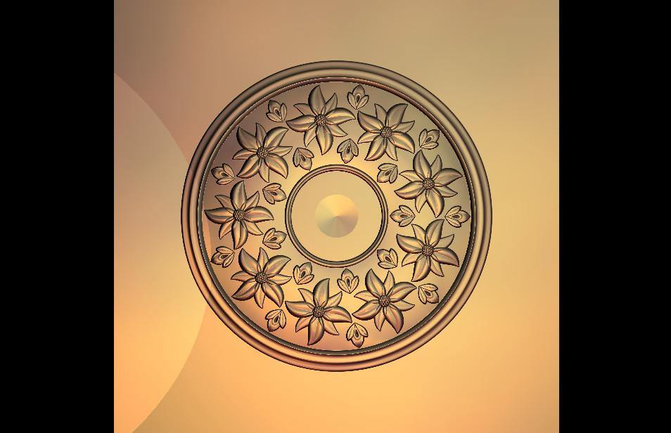 STL Format 3D Furniture , Doors Decoration Round - 007 - Extrusion and CNC