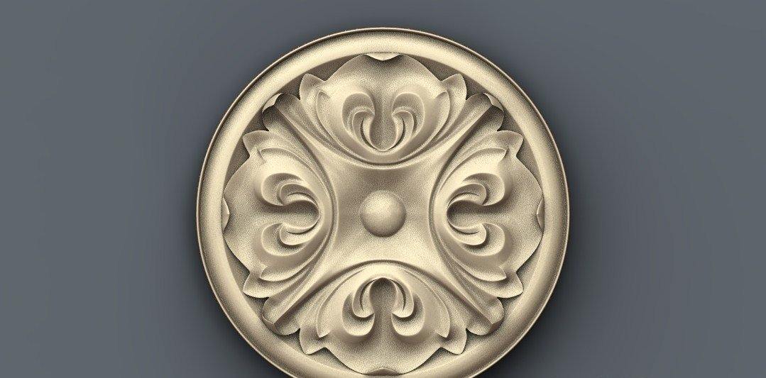 STL Format 3D Furniture , Doors Decoration Round - 009 - Extrusion and CNC
