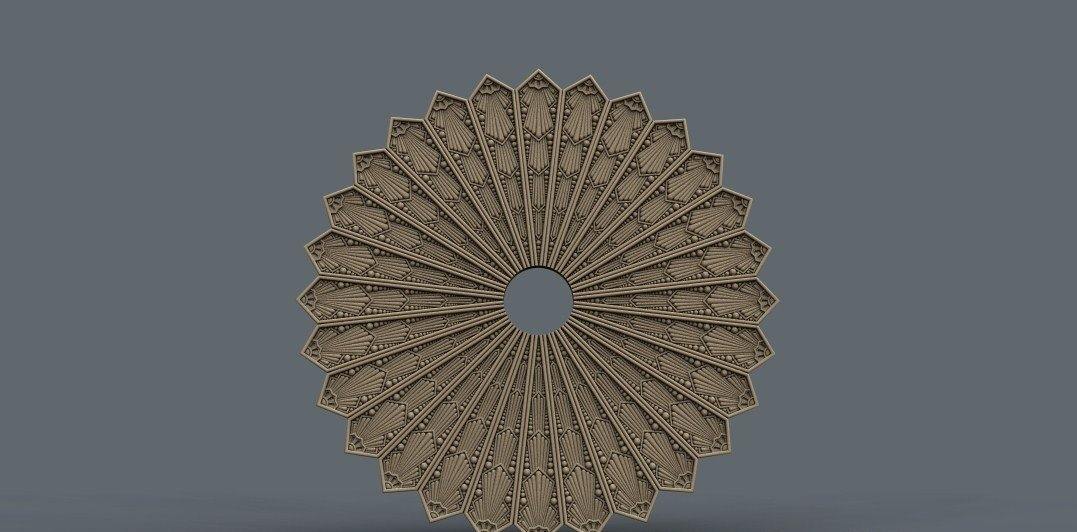 STL Format 3D Furniture , Doors Decoration Round - 011 - Extrusion and CNC