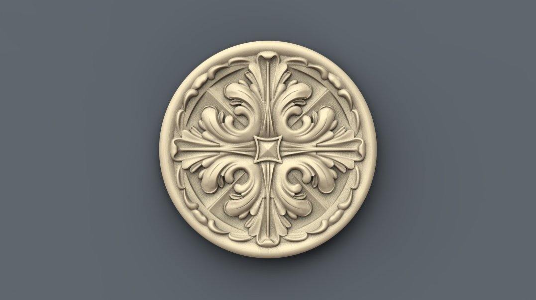 STL Format 3D Furniture , Doors Decoration Round - 017 - Extrusion and CNC