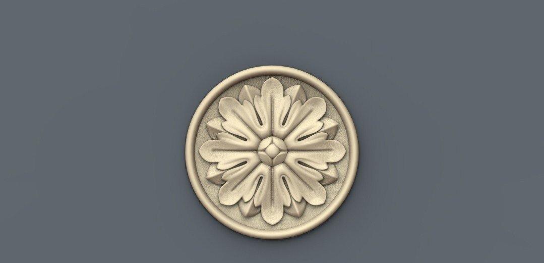 STL Format 3D Furniture , Doors Decoration Round - 031 - Extrusion and CNC