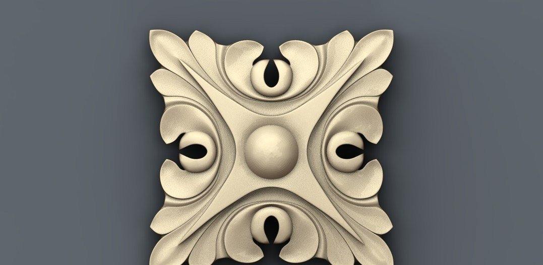 STL Format 3D Furniture , Doors Decoration Square - 001 - Extrusion and CNC