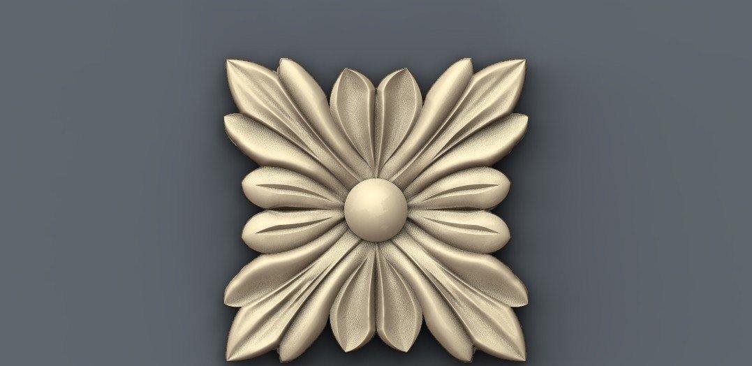 STL Format 3D Furniture , Doors Decoration Square - 003 - Extrusion and CNC
