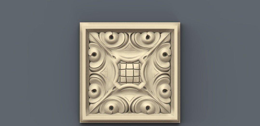 STL Format 3D Furniture , Doors Decoration Square - 008 - Extrusion and CNC