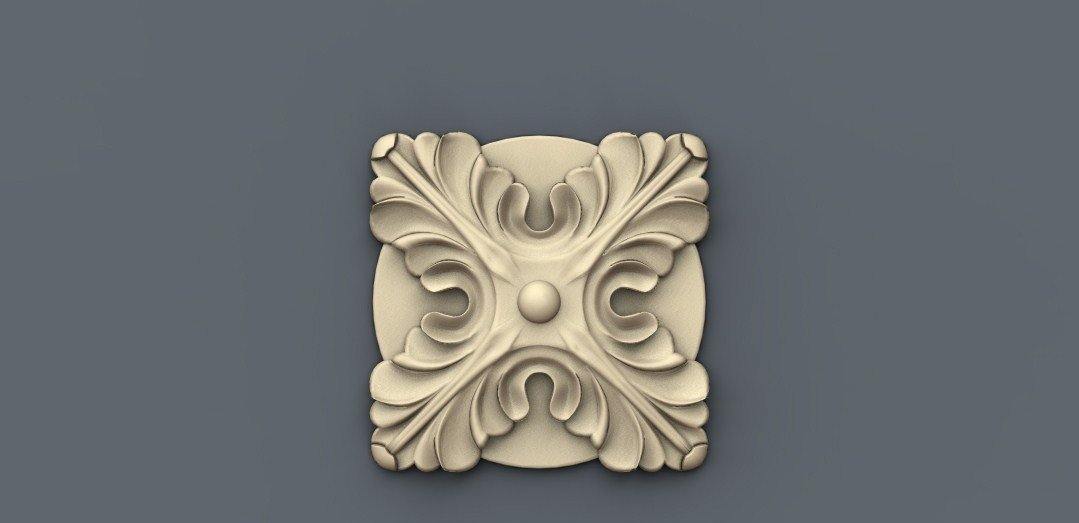 STL Format 3D Furniture , Doors Decoration Square - 014 - Extrusion and CNC