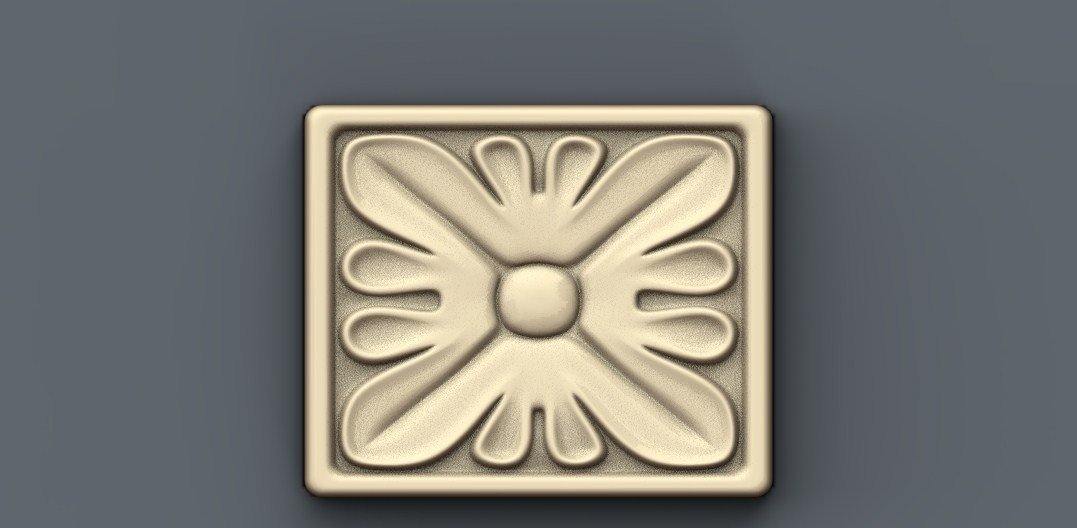 STL Format 3D Furniture , Doors Decoration Square - 025 - Extrusion and CNC
