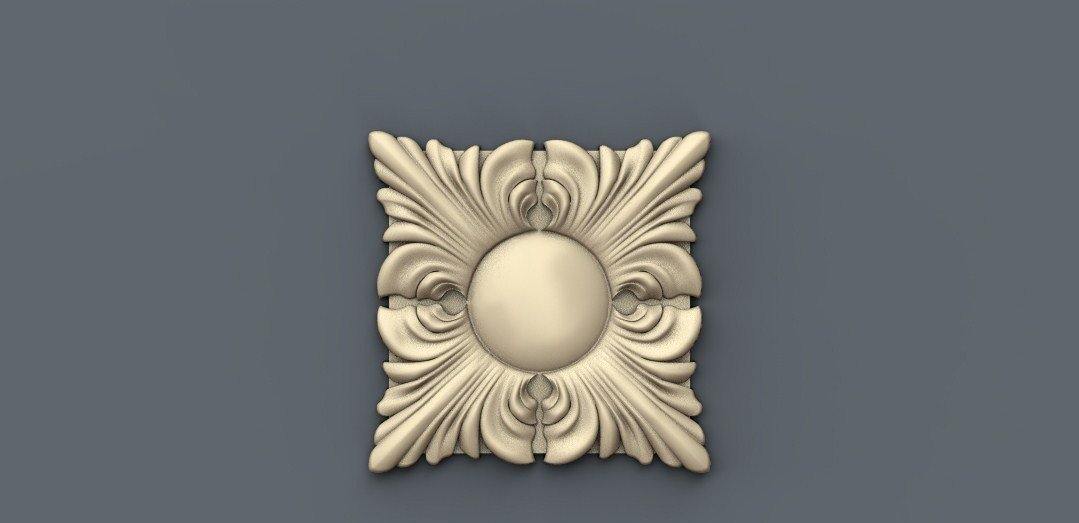 STL Format 3D Furniture , Doors Decoration Square - 030 - Extrusion and CNC
