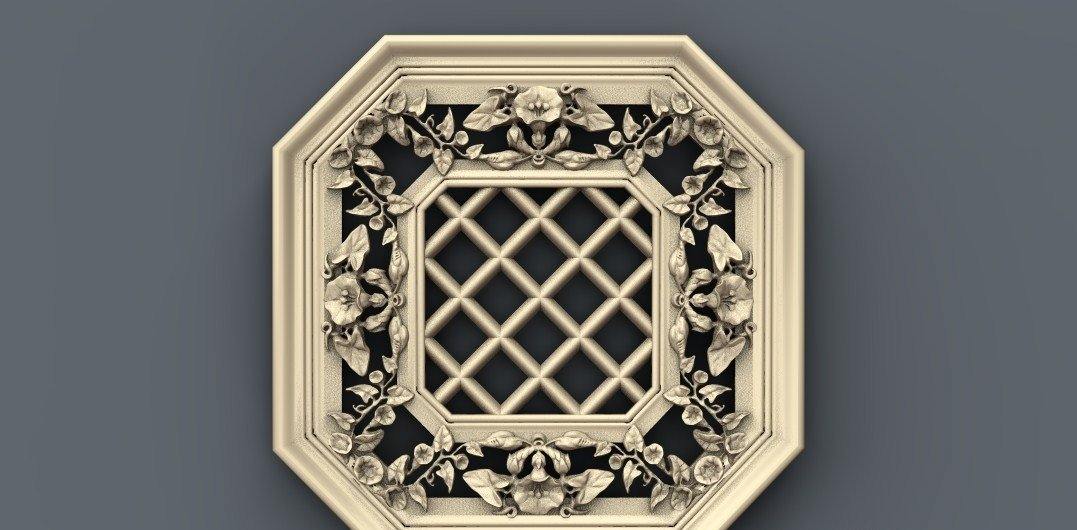 STL Format 3D Furniture , Doors Decoration Square - 035 - Extrusion and CNC