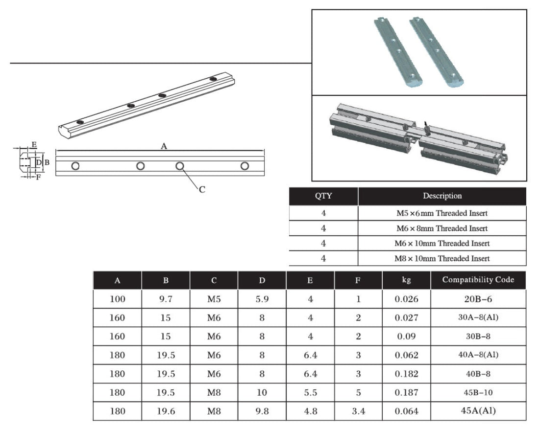 Slot Joint Link Connector 20S M5 - Extrusion and CNC