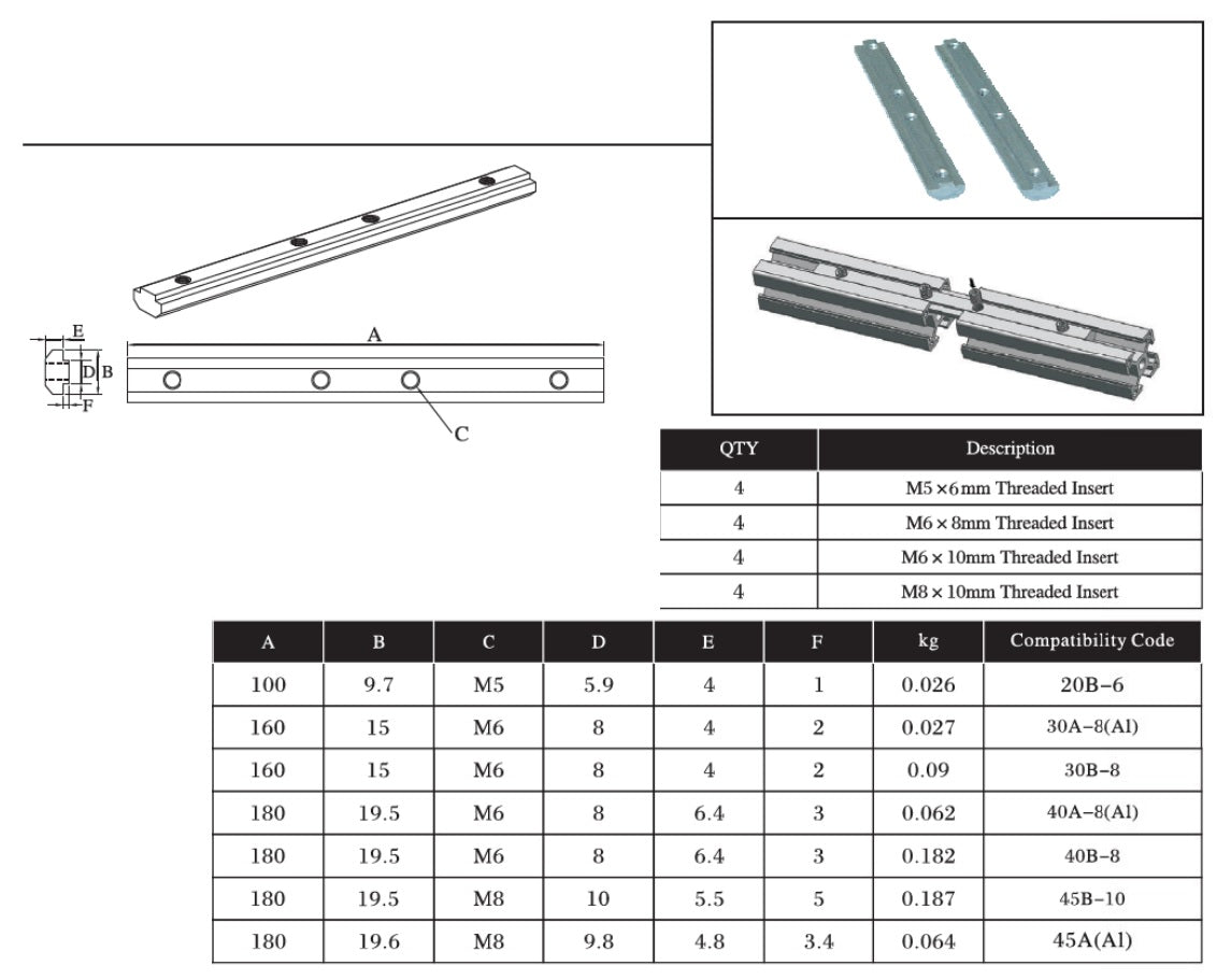 Slot Joint Link Connector 20S M5 - Extrusion and CNC
