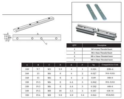Slot Joint Link Connector 20S M5 - Extrusion and CNC
