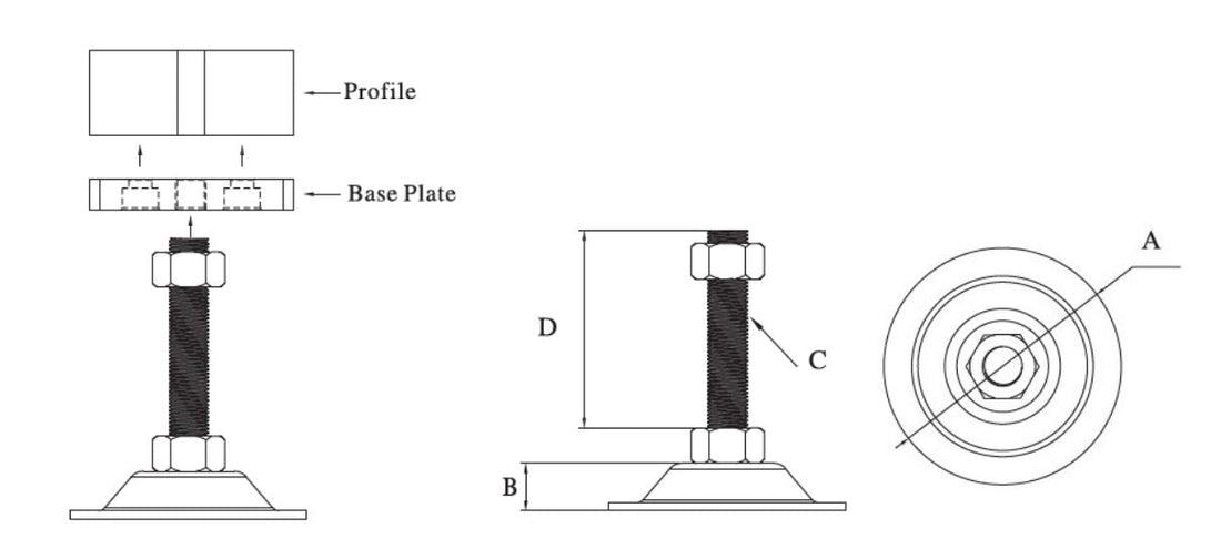 Stainless Steel Stud / Stainless Steel  Base 60 (mm) - Extrusion and CNC